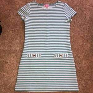 Lilly Pulitzer white and blue stripe dress